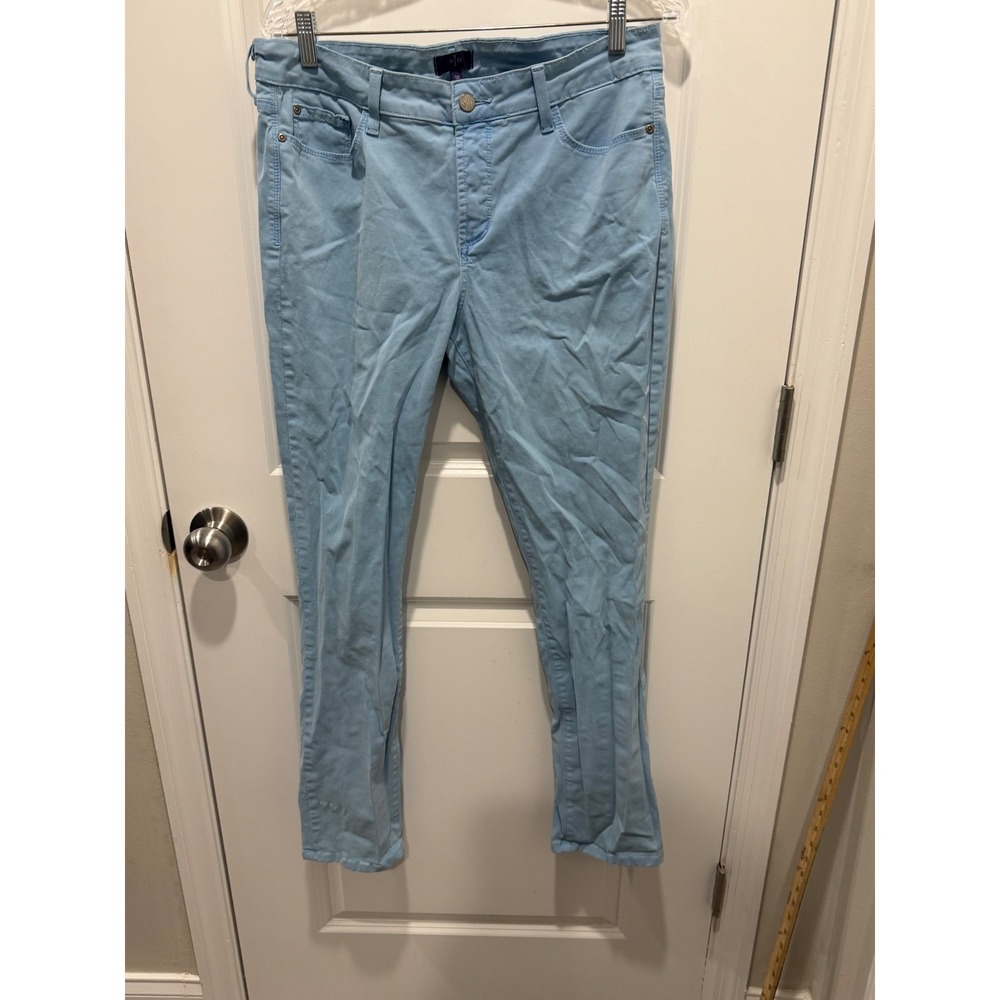 NYDJ Womens Skinny Pants Lift Tuck Technology Light Blue 10